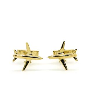Boeing 737 Cufflinks, gold