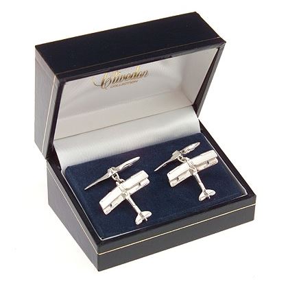 Tiger Moth Cufflinks, silver