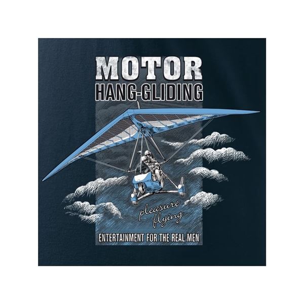 ANTONIO Tričko s motorovým rogalem MOTOR HANG-GLIDING, modrá, L