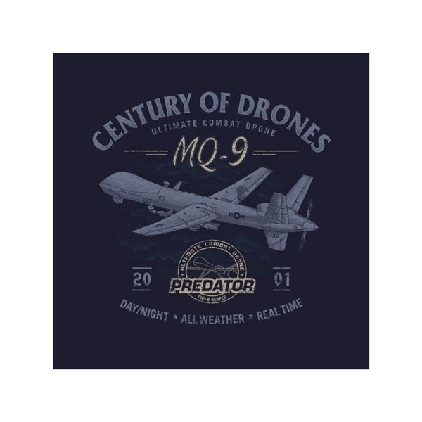 ANTONIO T-Shirt with drone MQ-9 REAPER, blue, L