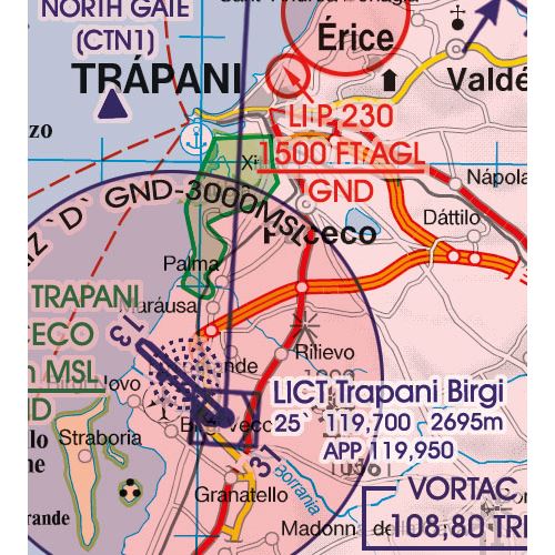 Malta and Sicilia VFR ICAO Chart 2025