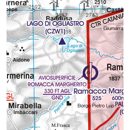 Malta a Sicílie VFR mapa 2024