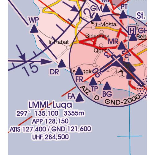 Malta and Sicilia VFR ICAO Chart 2025