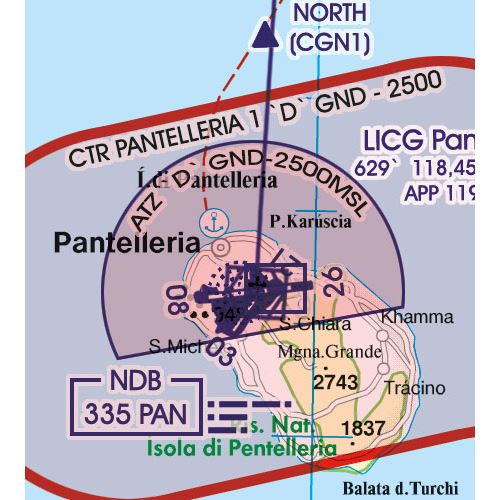 Malta a Sicílie VFR mapa 2024