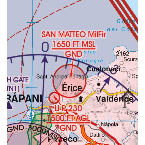 Malta a Sicílie VFR mapa 2022 1:500 000