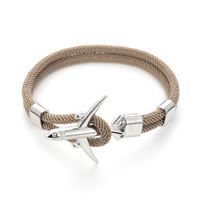 Airplane Bracelet - beige, airplane silver, 19 cm Airplane Bracelet - beige, airplane silver, 19 cm