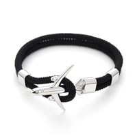 Airplane Bracelet black/silver, 21 cm