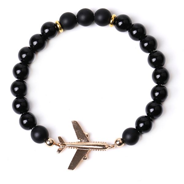 Mineral Bracelet Airplane, black