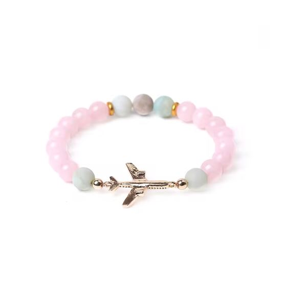 Mineral Bracelet Airplane, pink