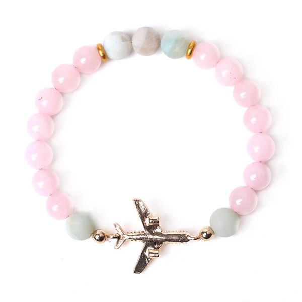 Mineral Bracelet Airplane, pink