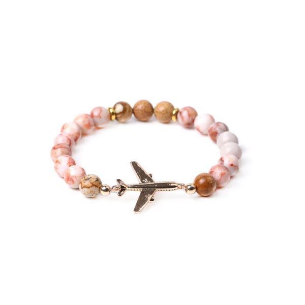 Mineral Bracelet Airplane, peach