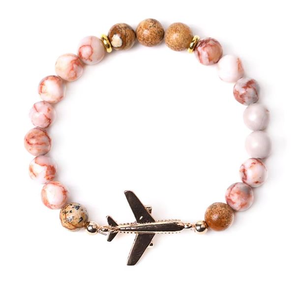 Mineral Bracelet Airplane, peach