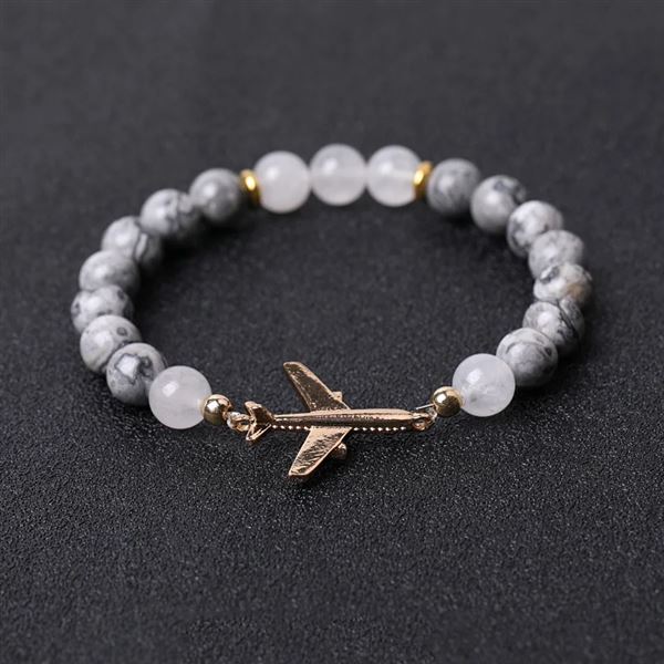 Mineral Bracelet Airplane, grey