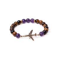 Mineral Bracelet Airplane, brown