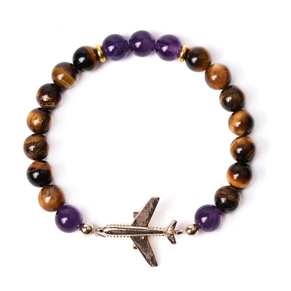 Mineral Bracelet Airplane, brown