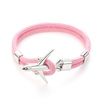Airplane Bracelet - pink, airplane silver, 19 cm