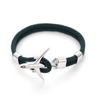 Airplane Bracelet dark green/silver, 21 cm