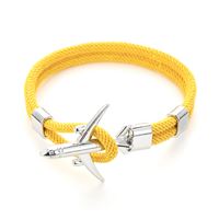 Airplane Bracelet - yellow, airplane silver, 19 cm