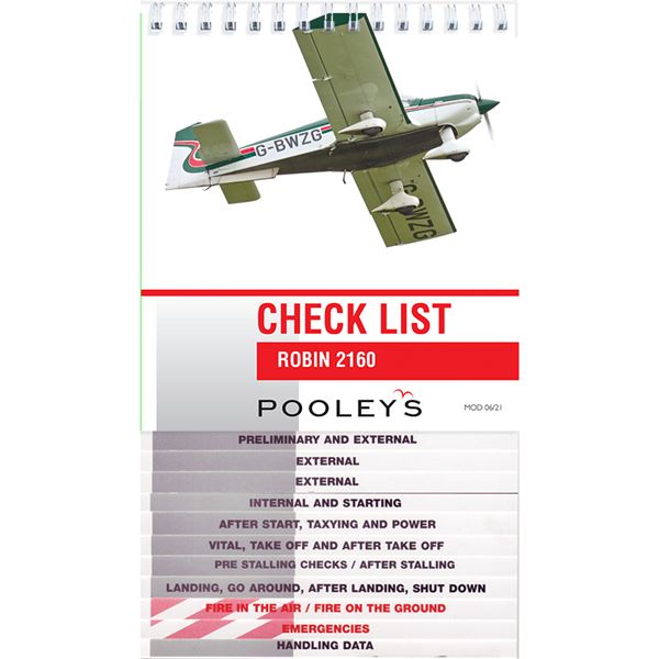 Checklist Robin 2160 / DR400-108, 125, 140, 160, 180 