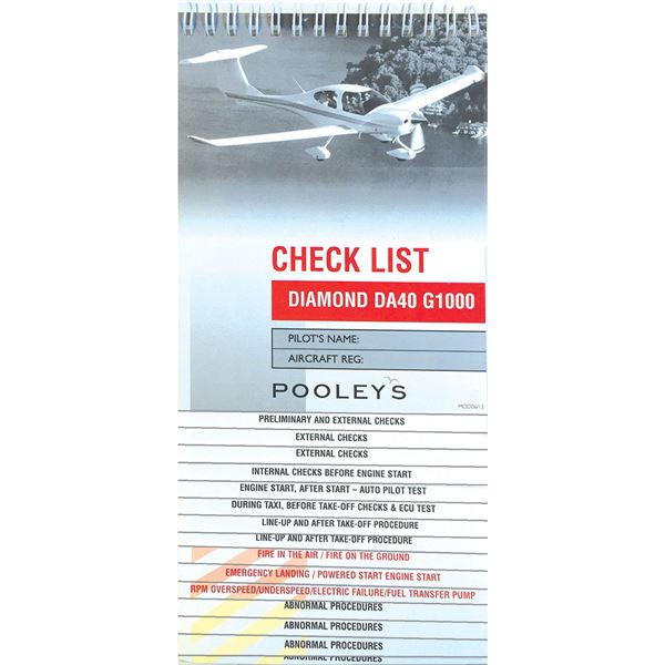 Diamond DA40 G1000 Checklist