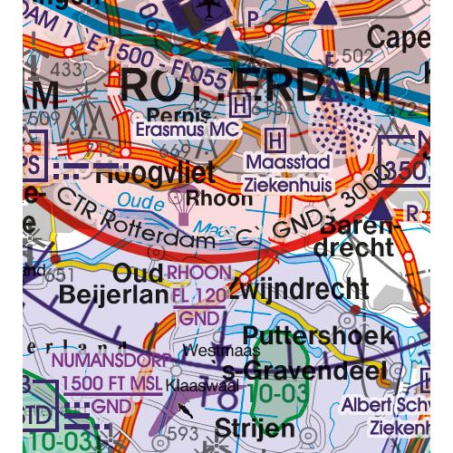 Nizozemsko VFR ICAO mapa 2024