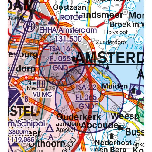 Nizozemsko VFR mapa 2022 1:500 000