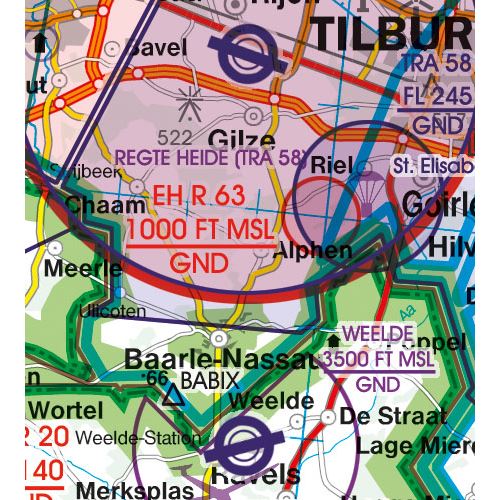 Nizozemsko VFR ICAO mapa 2024