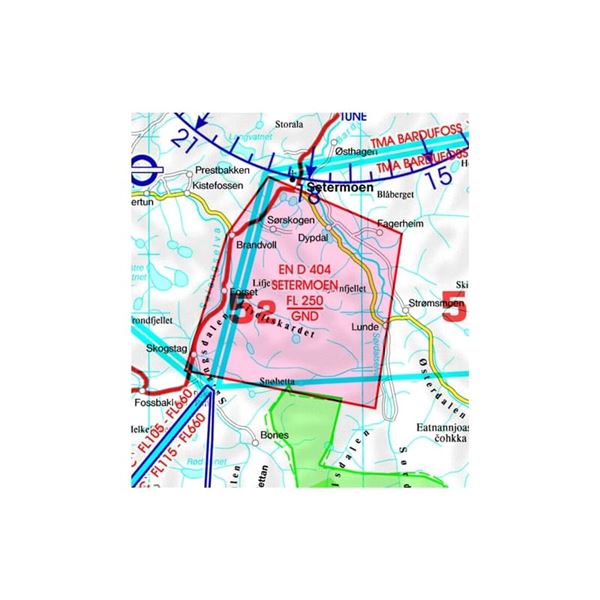 Norsko Střed - sever VFR ICAO mapa 2025