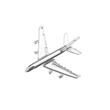 Airbus A380 Pin Badge, silver