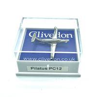 Pilatus PC-12 Pin Badge, silver Pilatus PC-12 Pin Badge, silver