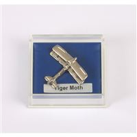 Tiger Moth Pin Badge, silver