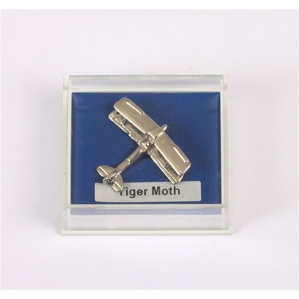 Tiger Moth Pin Badge, silver