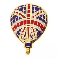 Odznak balón v anglické vlajce, zlatý