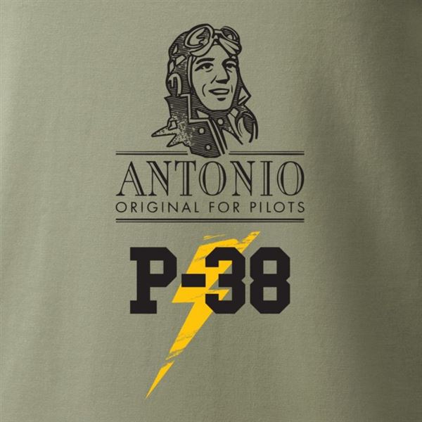 ANTONIO T-shirt with fighter aircraft P-38 LIGHTNING, L