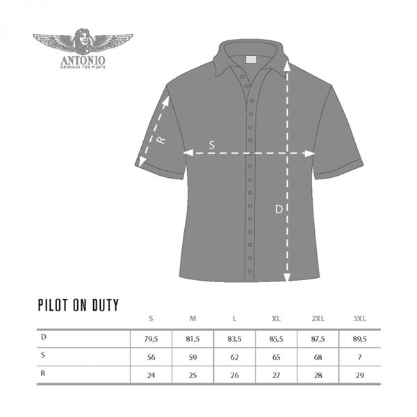 ANTONIO Airline shirt PILOT ON DUTY, S