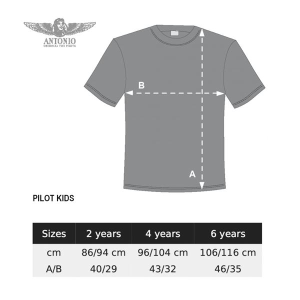 ANTONIO Dětské tričko PILOT bílé, 4 roky