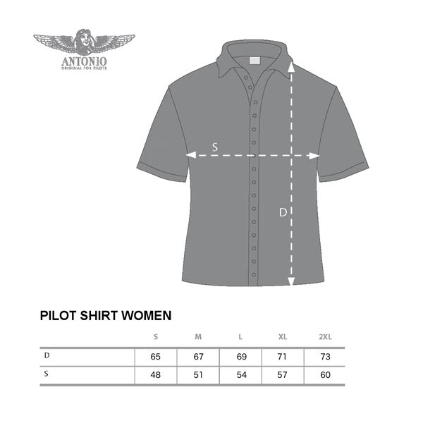 ANTONIO Pilotní košile Dámská dlouhý rukáv, XL