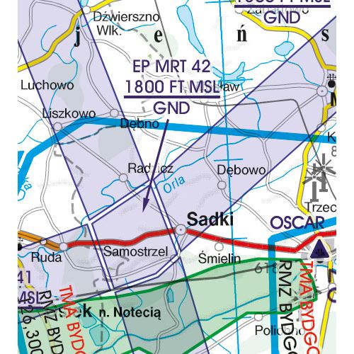 Polsko Sever VFR mapa 2024