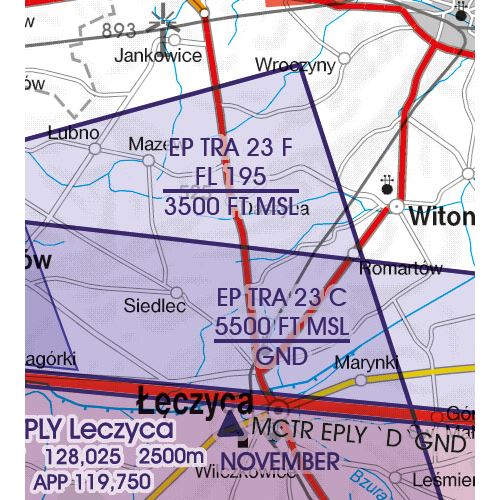 Polsko Sever VFR mapa 2024