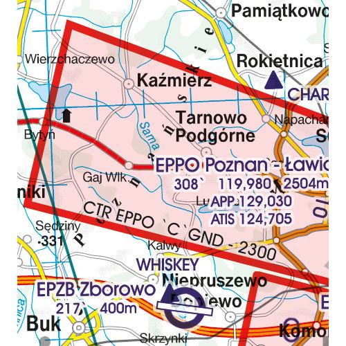 Polsko - jihozápad VFR mapa 2022 1:500 000