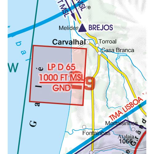 Portugalsko VFR ICAO mapa 2024