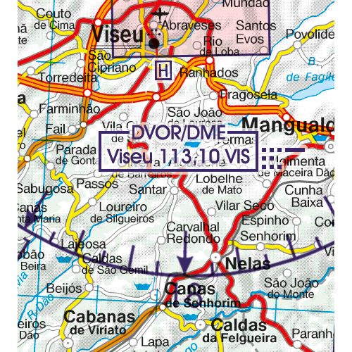 Portugalsko VFR ICAO mapa 2024