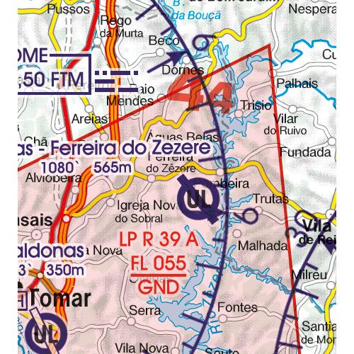 Portugalsko VFR ICAO mapa 2023