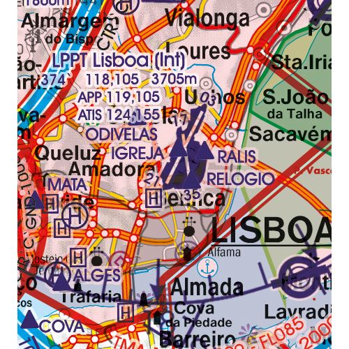 Portugalsko VFR ICAO mapa 2024