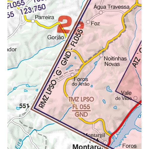 Portugalsko VFR ICAO mapa 2024