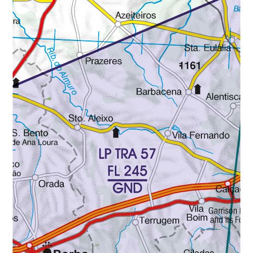 Portugalsko VFR ICAO mapa 2024