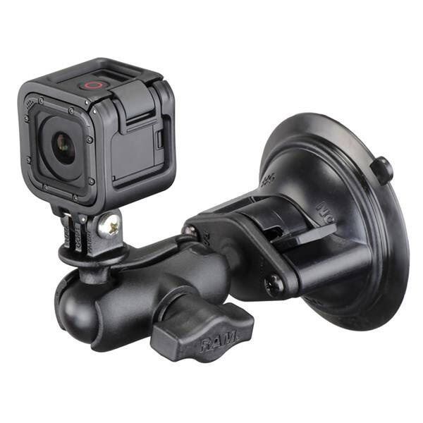 Držák RAM® Twist-Lock™ s přísavkou a adaptérem pro akční kameru - krátký