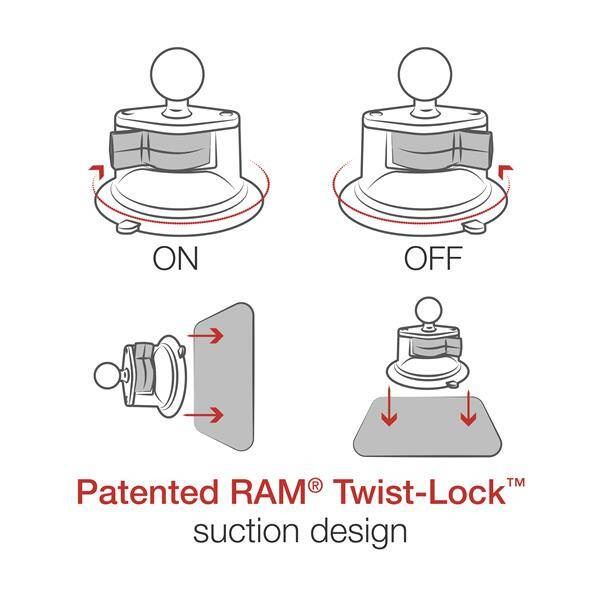 RAM® Velký držák telefonu X-Grip® s přísavkou Twist-Lock™ - střední