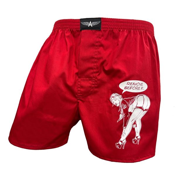 ANTONIO Pilotní boxerky REMOVE BEFORE F... červené, M