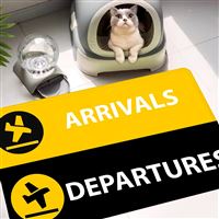 ARRIVALS / DEPARTURES Doormat yellow-black